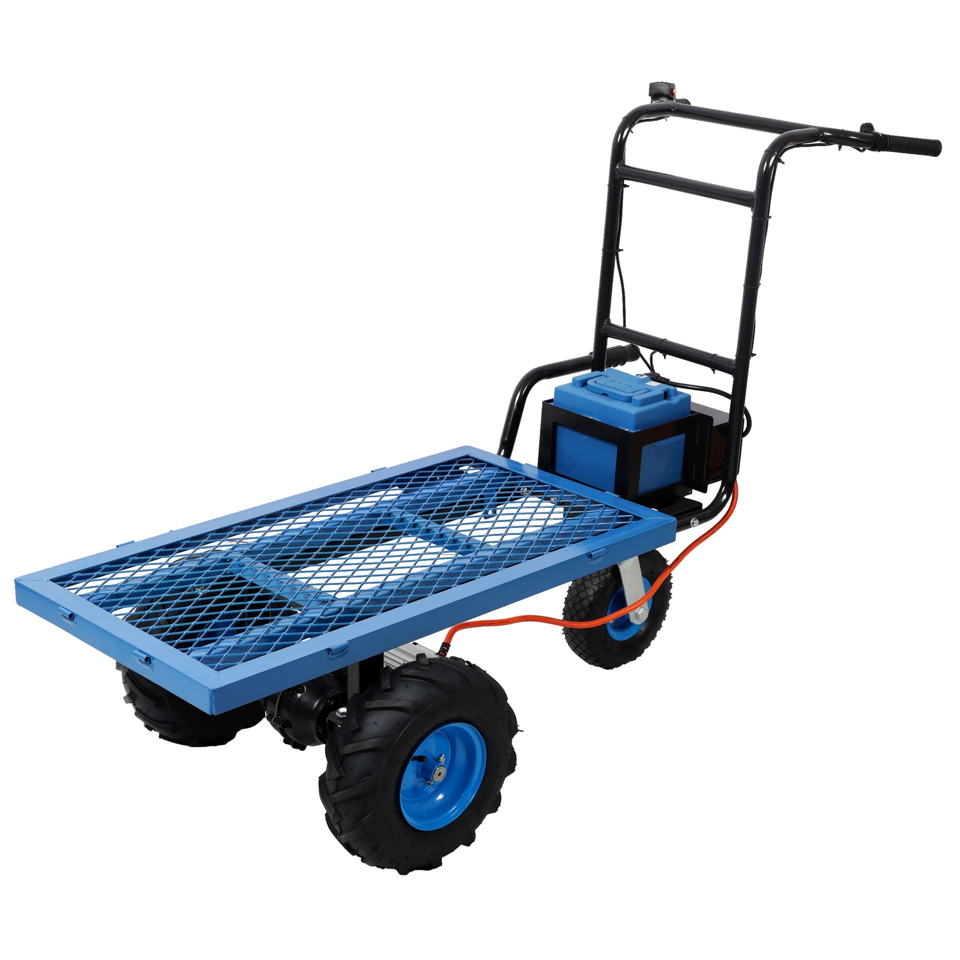 Electric Transportation Cart, 24V DC 700W Motor Powered Utility Garden Wagon Dump Cart, 660 lbs Load Capacity with Metal Handle & 13" Track Wheels, Yard Cart & Wagons for Lawn