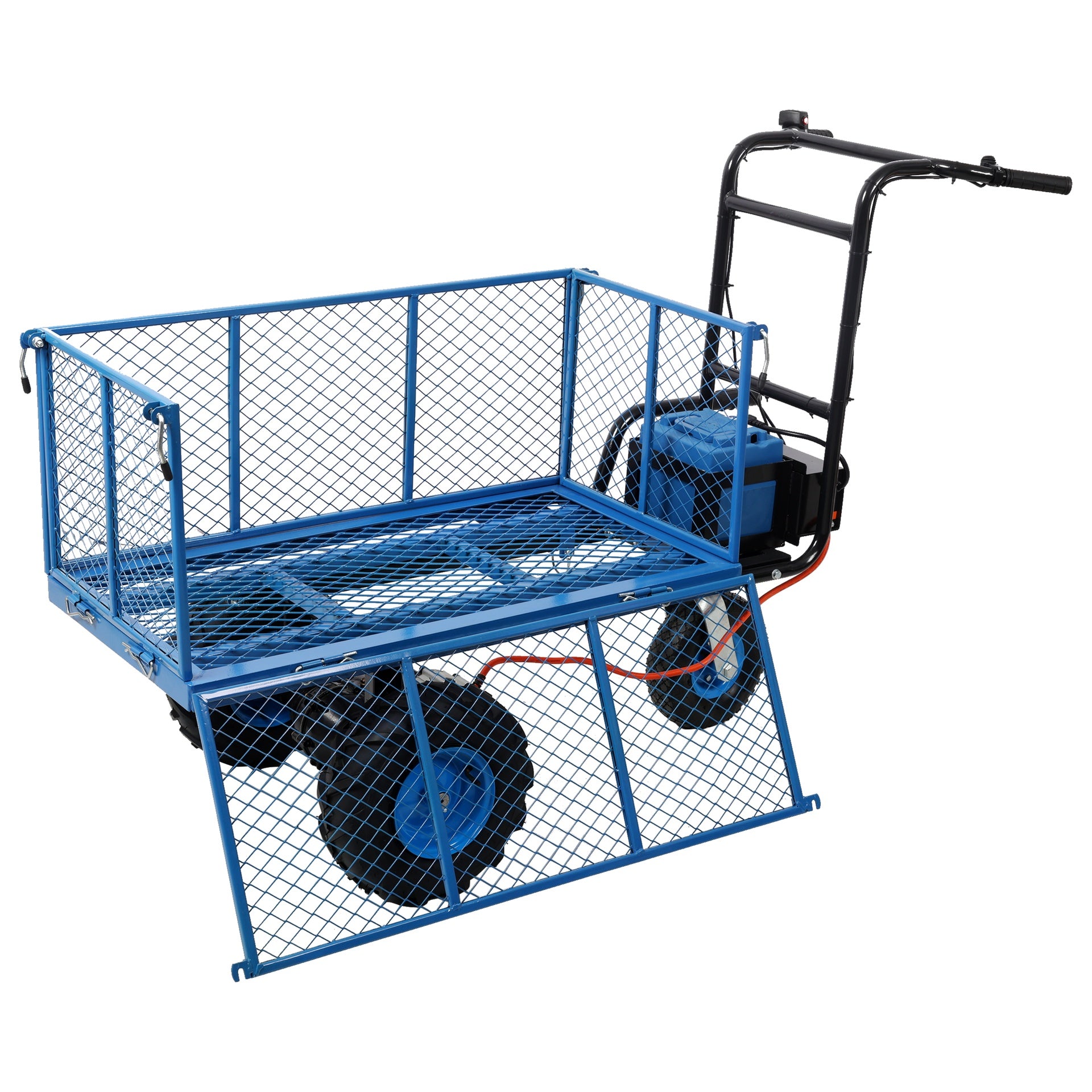 Electric Transportation Cart, 24V DC 700W Motor Powered Utility Garden Wagon Dump Cart, 660 lbs Load Capacity with Metal Handle & 13" Track Wheels, Yard Cart & Wagons for Lawn
