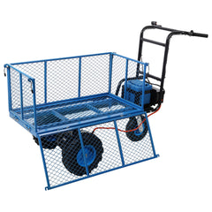 Electric Transportation Cart, 24V DC 700W Motor Powered Utility Garden Wagon Dump Cart, 660 lbs Load Capacity with Metal Handle & 13" Track Wheels, Yard Cart & Wagons for Lawn