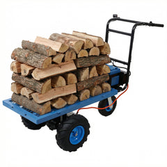 Electric Transportation Cart, 24V DC 700W Motor Powered Utility Garden Wagon Dump Cart, 660 lbs Load Capacity with Metal Handle & 13" Track Wheels, Yard Cart & Wagons for Lawn