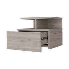 Augusta Floating Nightstand with 2-Tier Shelf and 1-Drawer