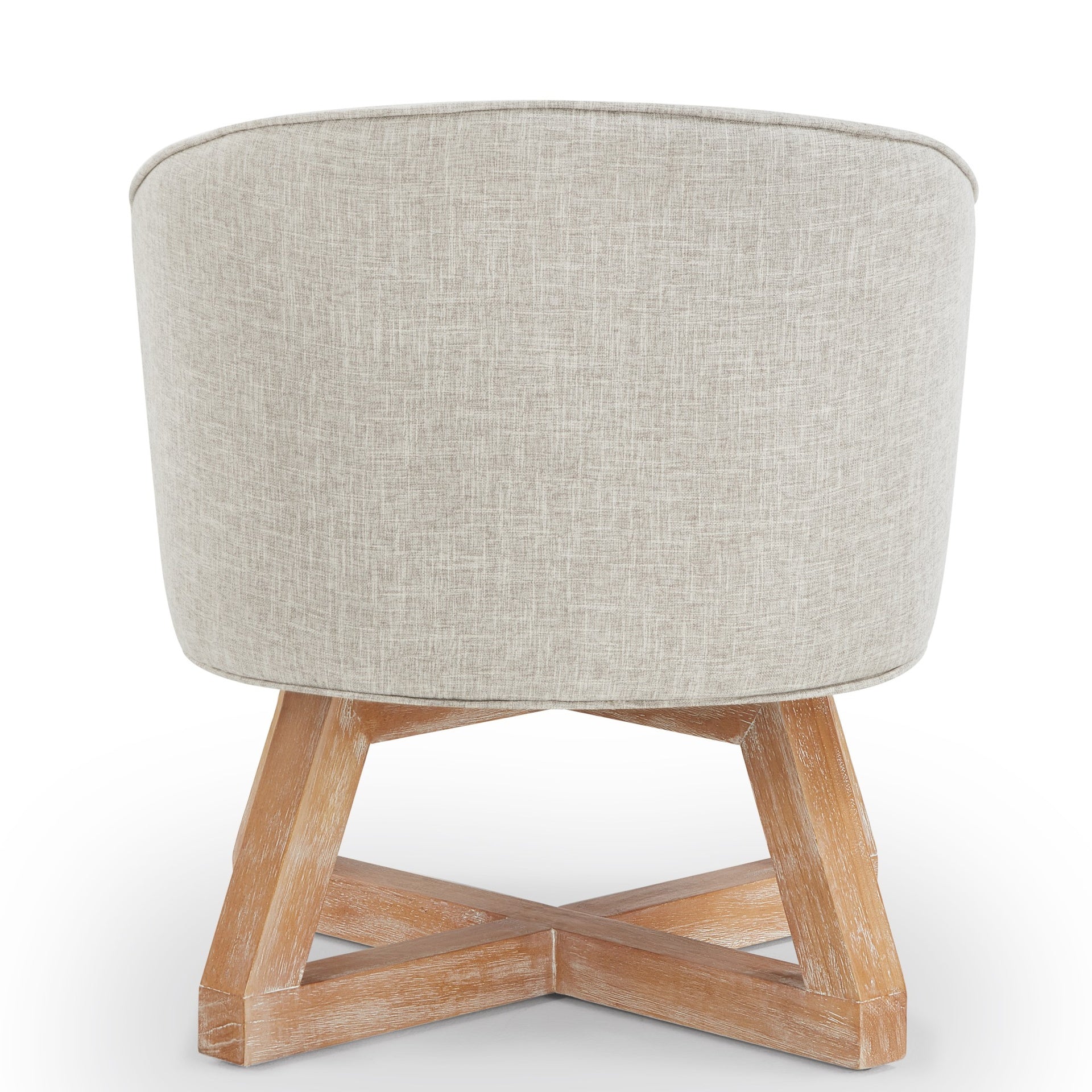 Swivel chair with cross-shaped wooden base,Lounge chair with solid wood legs, 360°freely Swivel chair ,  Classic linen Fabric for living room, bedroom, office, dresser -Light Gray