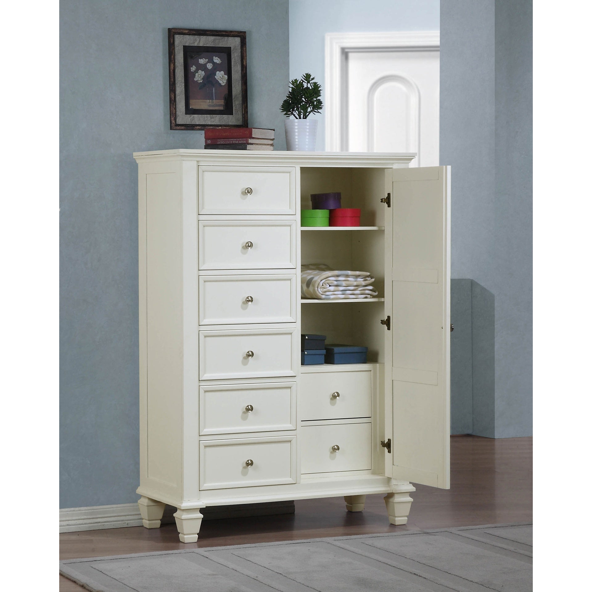 Vallauris Cream White 8-drawer Chest