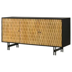 Madrid Natural and Black 3-door Accent Cabinet