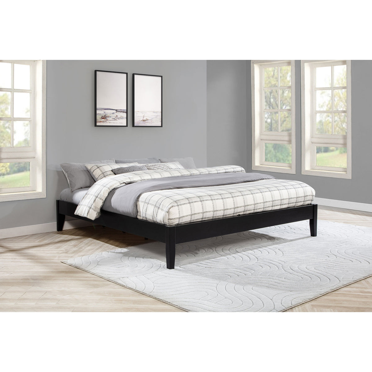 Spivey Black California King Universal Platform Bed