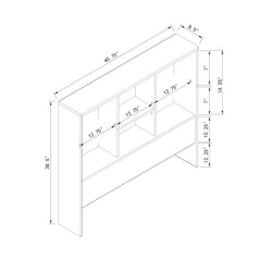 Twin Size Bookcase Headboard Stand Alone Two Sliding Doors Four Shelf Cubbies Spacer and dust panel Grey