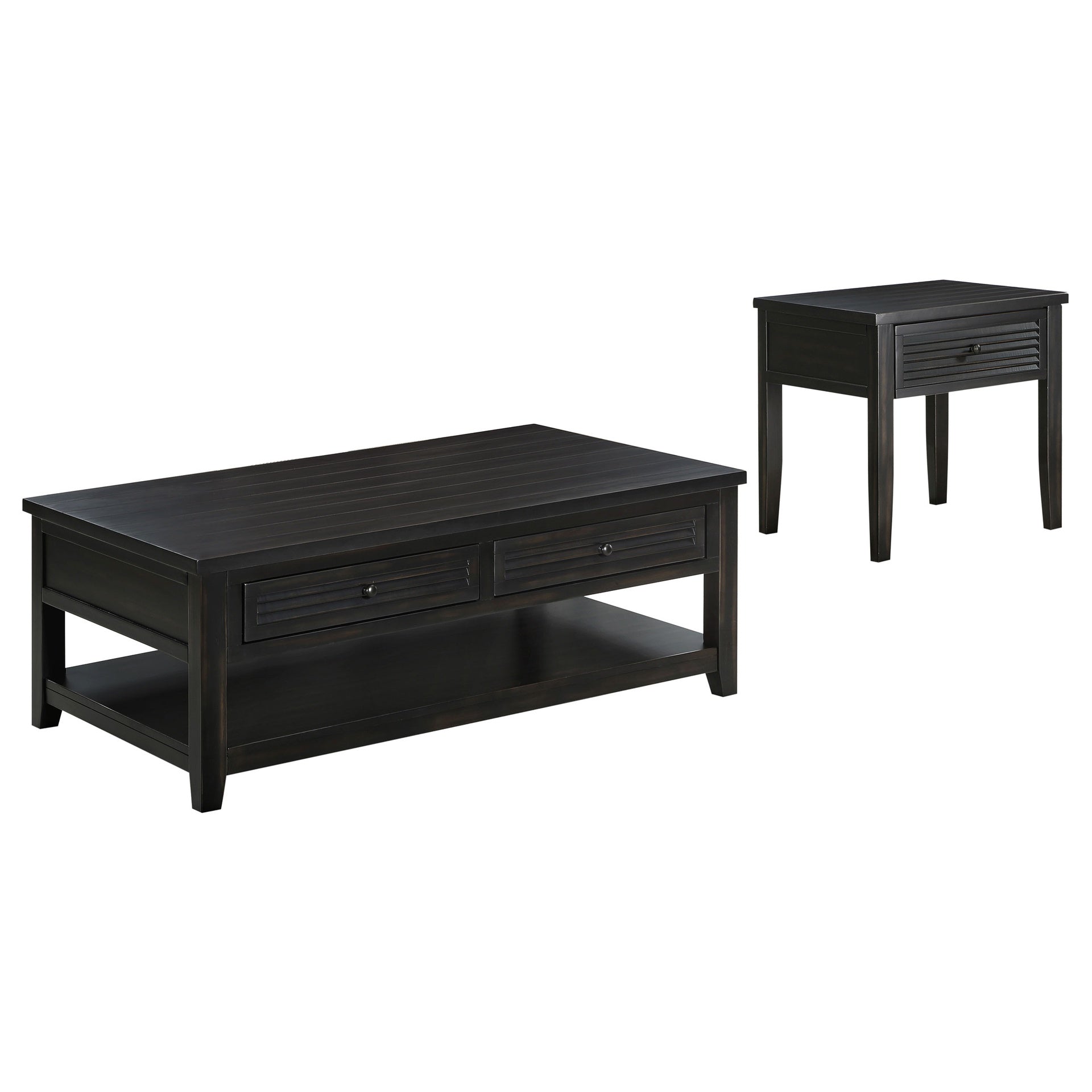 Sutter Distressed Java 2-piece Coffee and End Table Set