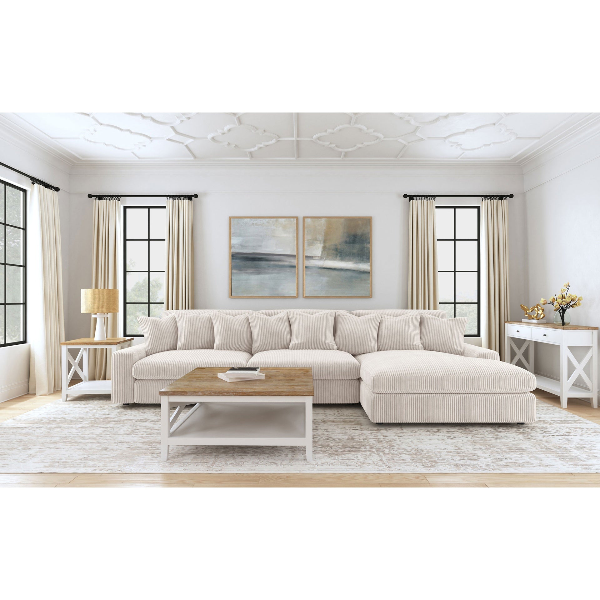 Cassidy Sand Upholstered Sectional Sofa