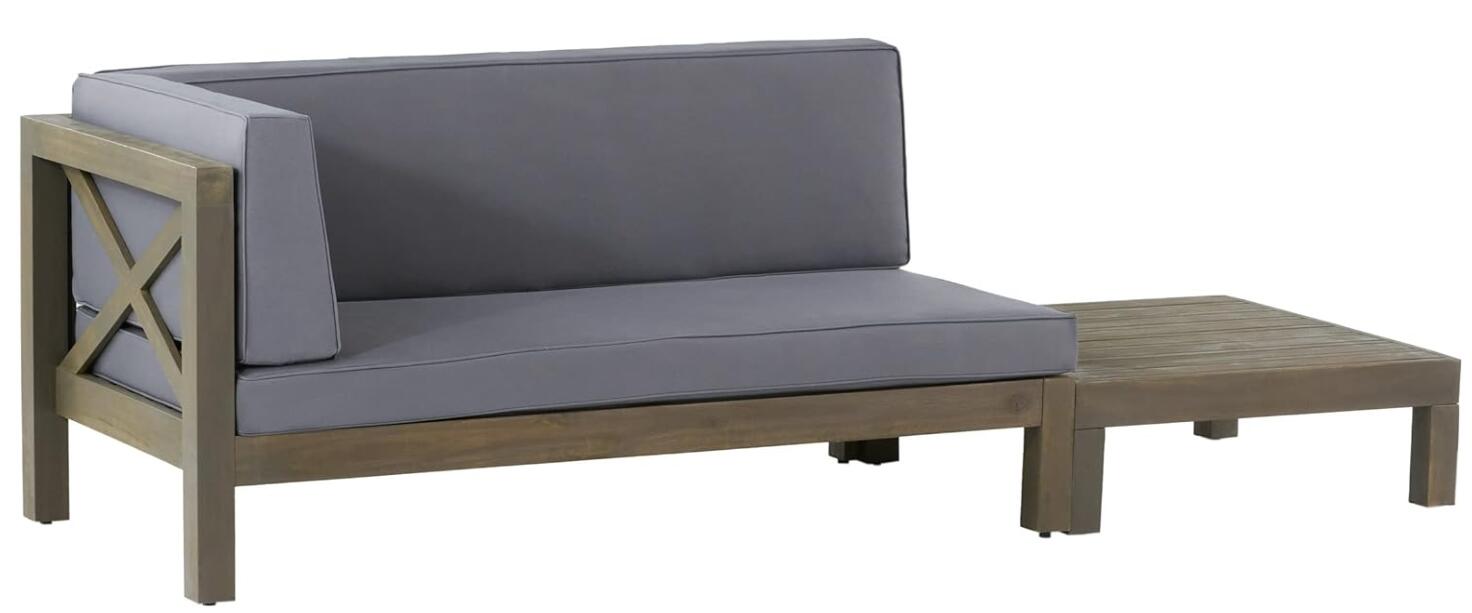 BRAVA X-BACK CORNER BENCH-L WITH COFFEE TABLE