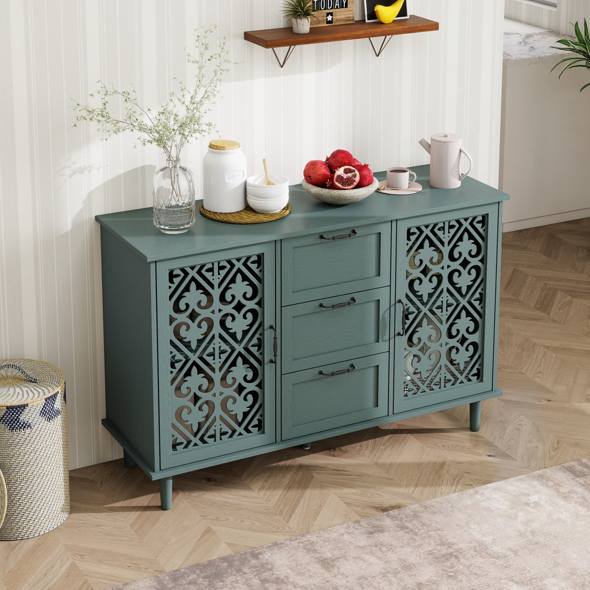2 Door 3 Drawer Cabinet, American Furniture, Suitable for Bedroom, Living Room, Study