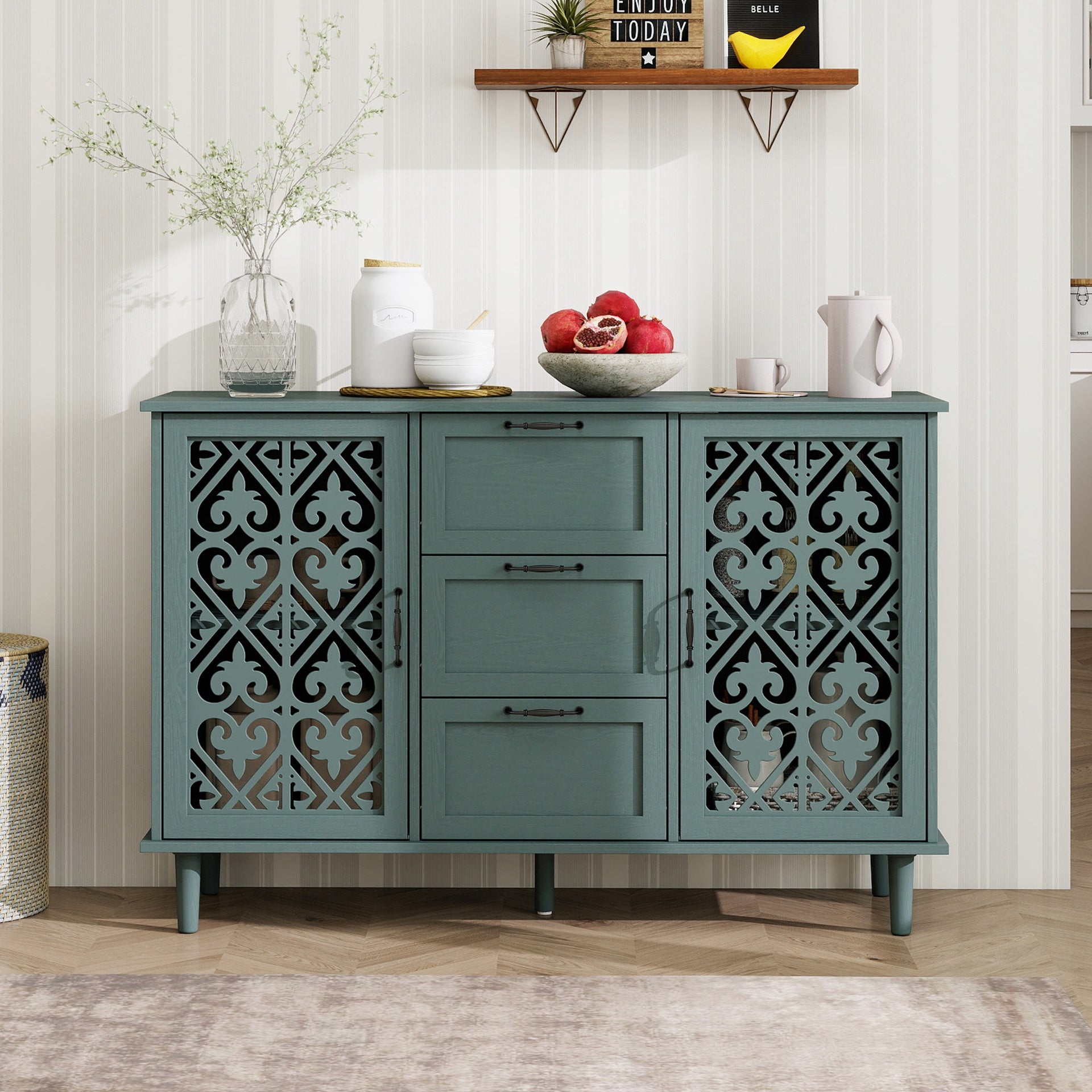 2 Door 3 Drawer Cabinet, American Furniture, Suitable for Bedroom, Living Room, Study