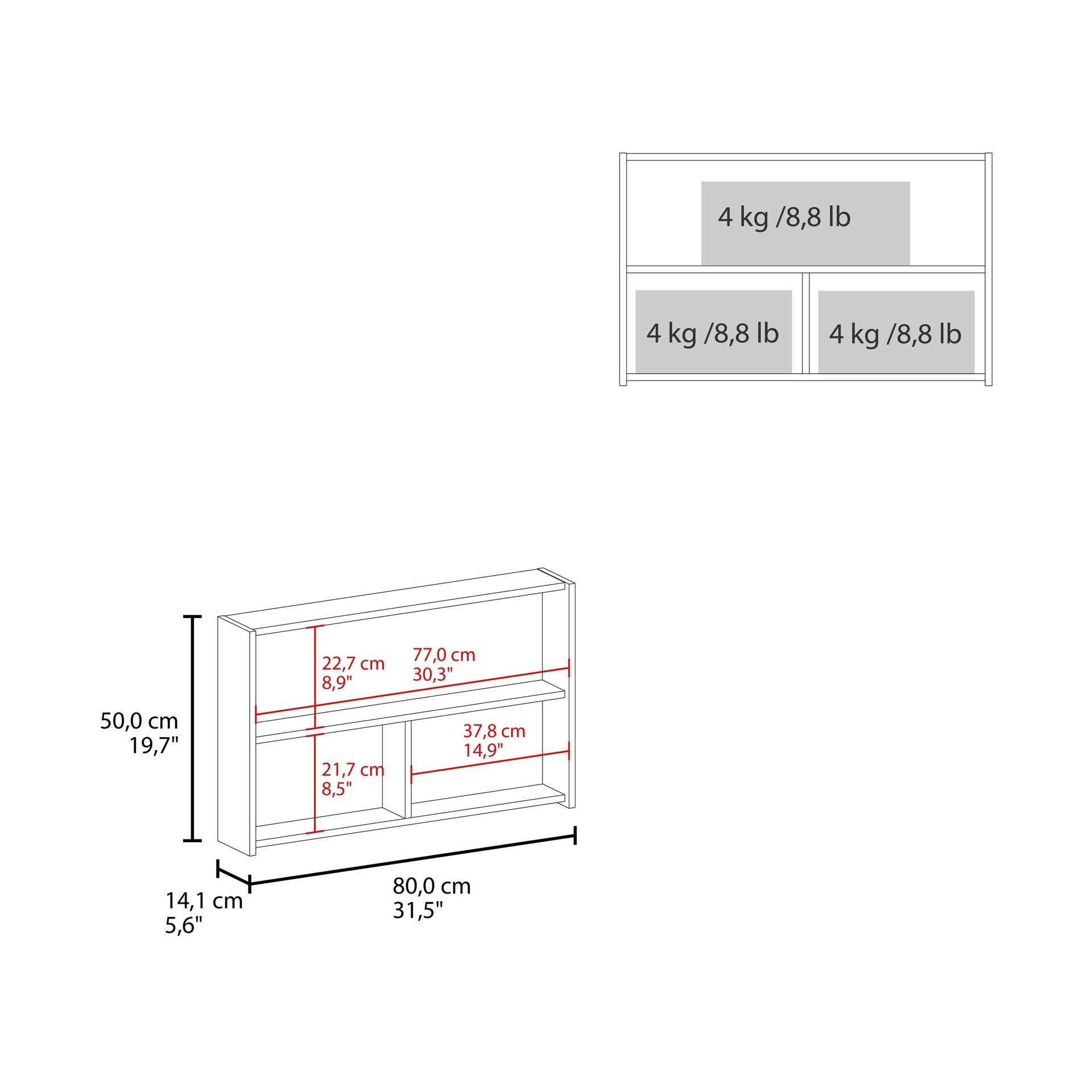 Bouti 19.7" H x 31.5" W Double Door Mirror Medicine Cabinet, Three interior Shelves for Bathroom, Kitchen White