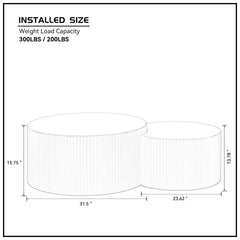 Black Nesting table set of 2 Round and Half Moon Shapes,No Need Assembly(Same Sku:W87677001)