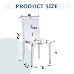 Two White PU dining chairs,Silver Metal Legs.Simple and versatile, comfortable and accompanied. Exquisite and versatile dining chairs unlock a comfortable new experience.(Set of 2)W1151P269051