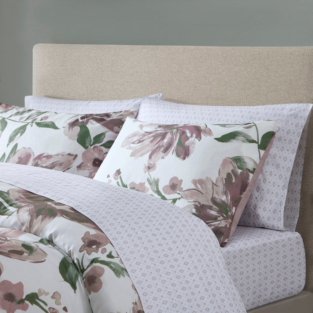 Cal King Floral Comforter Set with Bed Sheets