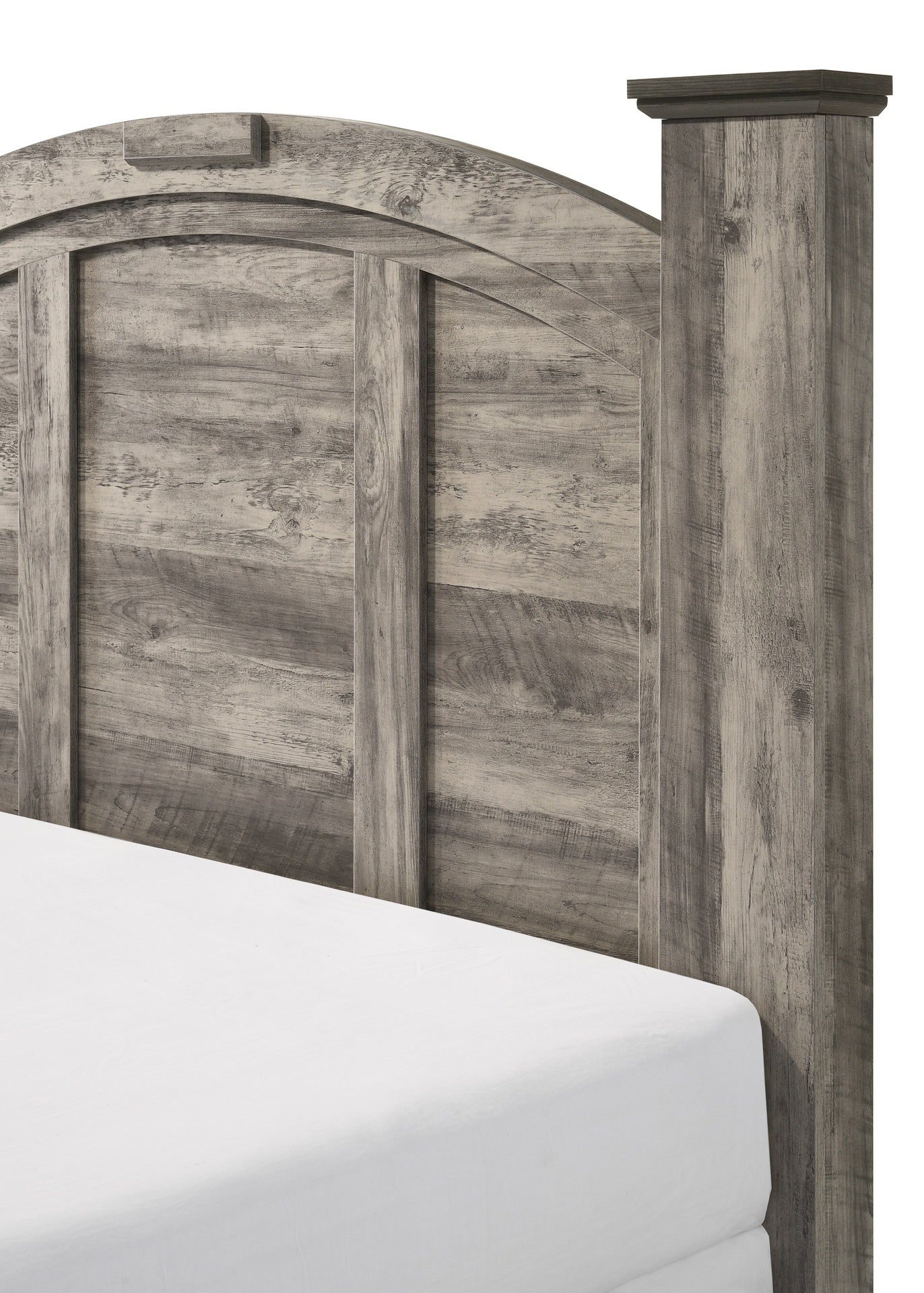 Contemporary 1pc Queen Size Poster Bed Gray Finish Wooden Bedroom Furniture