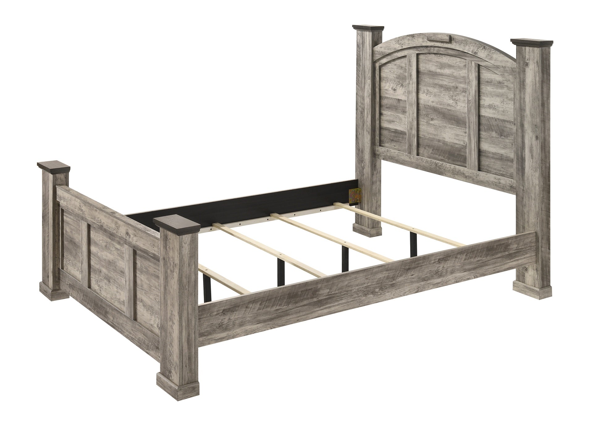 Contemporary 1pc Queen Size Poster Bed Gray Finish Wooden Bedroom Furniture