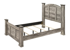 Contemporary 1pc Queen Size Poster Bed Gray Finish Wooden Bedroom Furniture