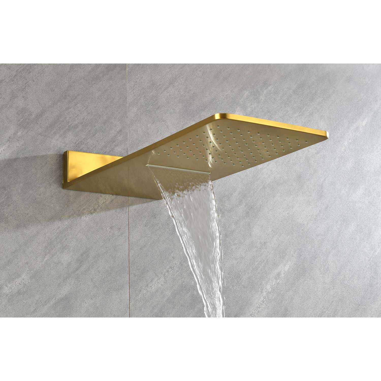 Wall Mounted Waterfall Rain Shower System With 3 Body Sprays & Handheld Shower