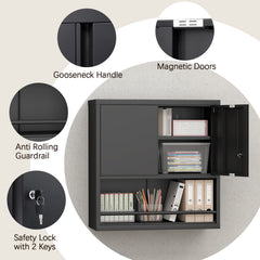 Metal Adjustable 2 Doors Metal Storage Cabinet Kitchen Pantry Cabinet With Adjustable Shelves Tall Steel Cabinet Locker For Kitchen, Living Room, Dining Room And Office