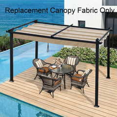 Replacement Canopy Top Fabric for 10x10 Ft Outdoor Patio Retractable Pergola Sunshelter Pergola Canopy-Khaki