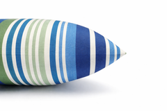 2 Pack Outdoor Throw Pillows, Waterproof & Fade-Resistant Patio Cushions for Garden, Porch, Poolside Furniture - Soft & Comfortable Decorative Pillow Covers (18x18 Inch, striped Rich Navy Blue)