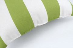 2 Pack Outdoor Throw Pillows, Waterproof & Fade-Resistant Patio Cushions for Garden, Porch, Poolside Furniture - Soft & Comfortable Decorative Pillow Covers (18x18 Inch, Green/White)