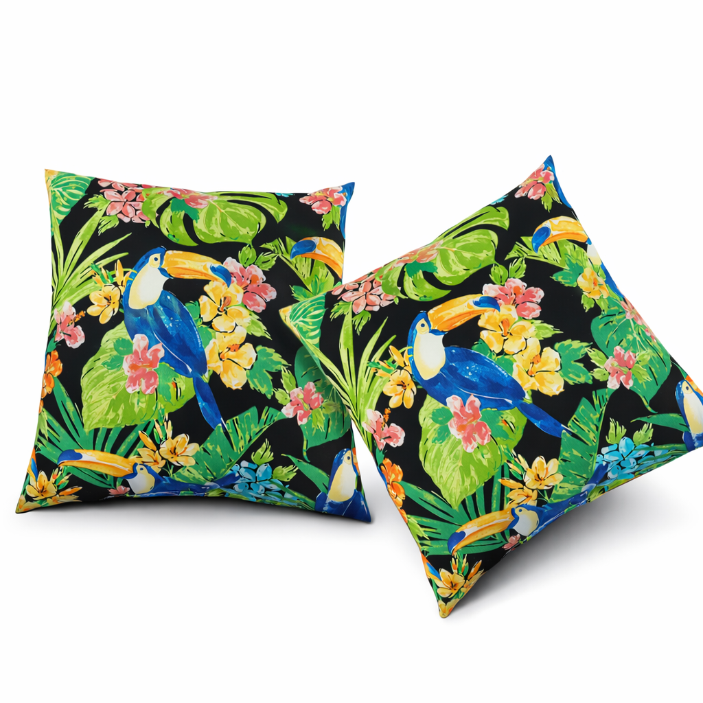 2 Pack Outdoor Throw Pillows, Waterproof & Fade-Resistant Patio Cushions for Garden, Porch, Poolside Furniture - Soft & Comfortable Decorative Pillow Covers (18x18 Inch, Rich Forest Green)