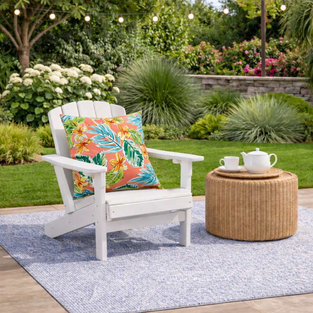 2 Pack Outdoor Throw Pillows, Waterproof & Fade-Resistant Patio Cushions for Garden, Porch, Poolside Furniture - Soft & Comfortable Decorative Pillow Covers (18x18 Inch, Bright Coral Pink)