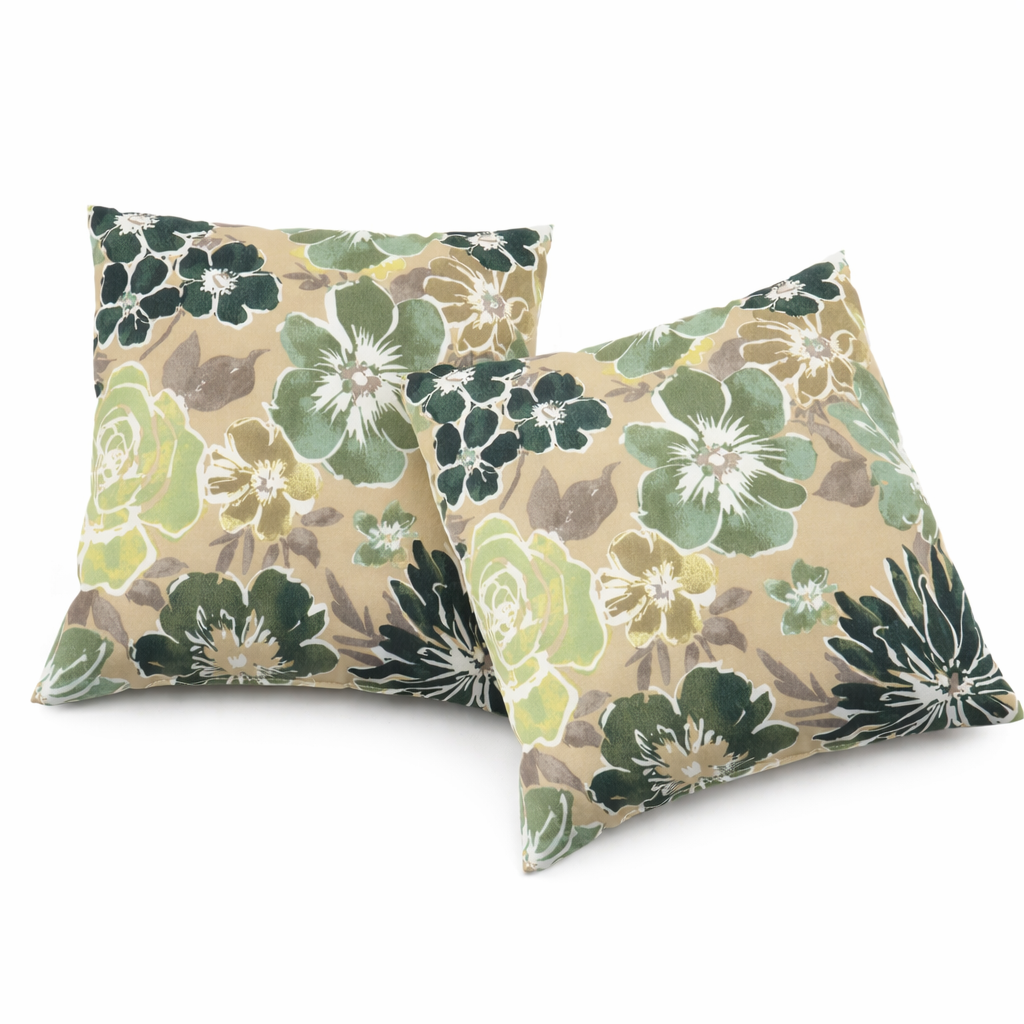2 Pack Outdoor Throw Pillows, Waterproof & Fade-Resistant Patio Cushions for Garden, Porch, Poolside Furniture - Soft & Comfortable Decorative Pillow Covers (18x18 Inch, Magpie Fabrics)