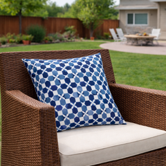 2 Pack Outdoor Throw Pillows, Waterproof & Fade-Resistant Patio Cushions for Garden, Porch, Poolside Furniture - Soft & Comfortable Decorative Pillow Covers (18x18 Inch, Plaid Soft Sky Blue)