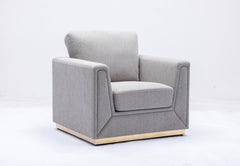 Valin Gray Linen Chair for Living Room, Meeting Room and Small Apartment