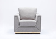Valin Gray Linen Chair for Living Room, Meeting Room and Small Apartment