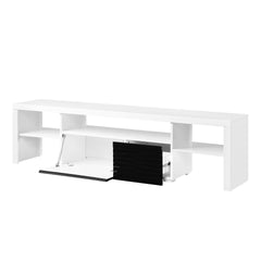 Buck II White & Black High Gloss Finish TV Stand