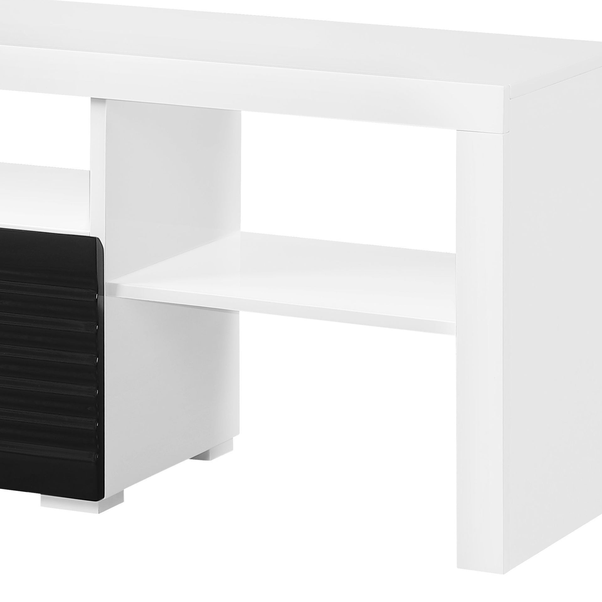 Buck II White & Black High Gloss Finish TV Stand