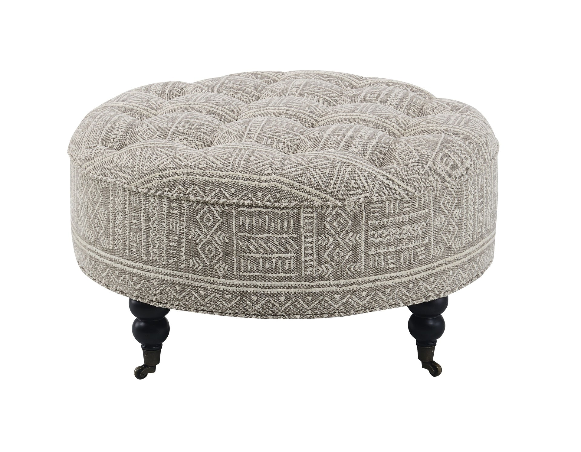 Upendo Pattern Fabric Ottoman w/Casters