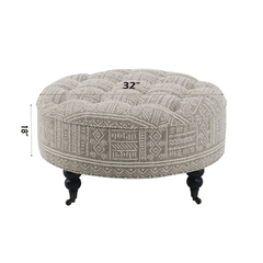 Upendo Pattern Fabric Ottoman w/Casters