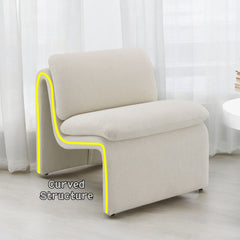 Innovative Elegance Jaeda Accent Chair in Curved Shape