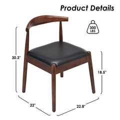 Weave Dining Chairs Set of 2, Mid-Century Modern Kitchen Chair with Solid Oak Frame & Handwoven Seat for Living Dining Room