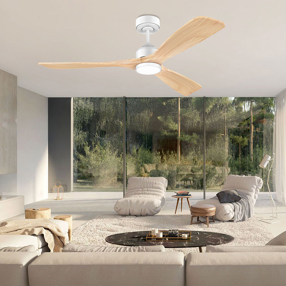 52 in. Smart Outdoor/Indoor Light Wood Brown Ceiling Fans With Lights Remote, Voice Control via WIFI Alexa App
