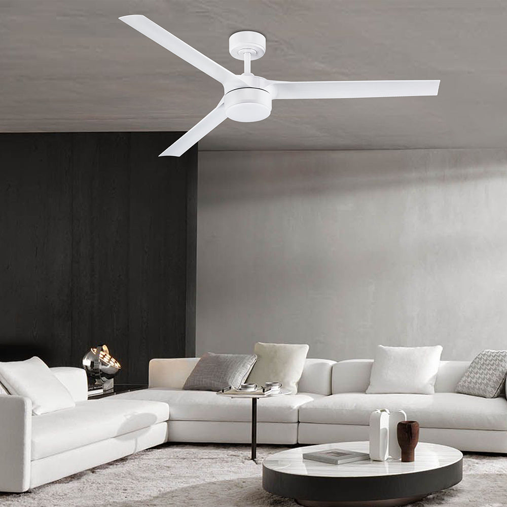 60 in. Smart Indoor/Outdoor White Ceiling Fans with LED Lights and Remote, Quiet DC Motor, Controlled by WIFI Alexa App
