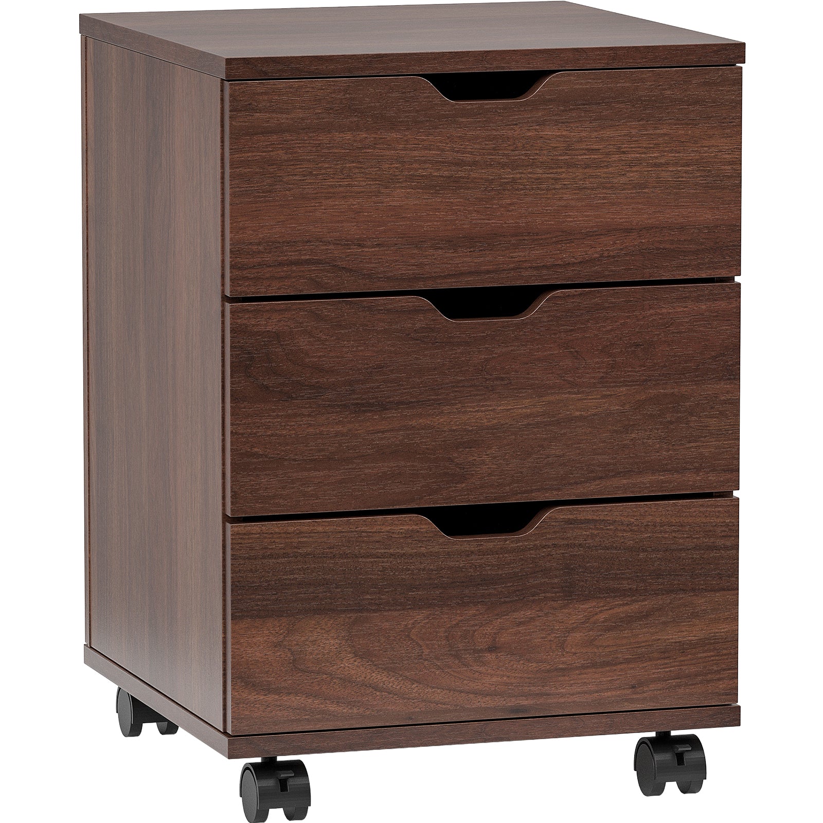 3-Drawer Vertical Filing Cabinet Rolling Wood Mobile File Cabinets Under Desk for Home Office with Casters (Fully Assembled)