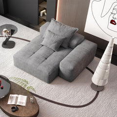 Modern Oversized Modular Sectional Sofa,Sparkling Chenille Fabric Soft Cushion Sofa with 2 Pillows,DIY Combination Tufted Sofa,No Assembly Required