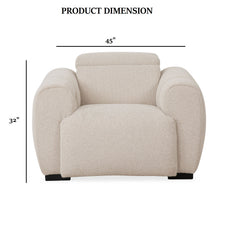 Contemporary Style Power Recliner Wide Track Arms Pillow Arms Spring Back Control Panel USB Ports White Finish Primary Living Room