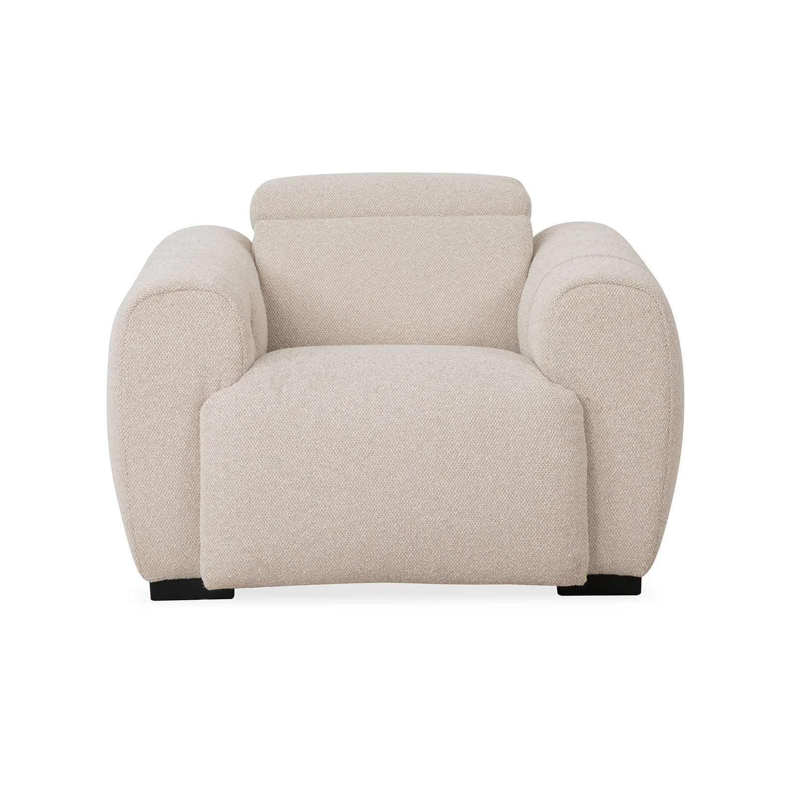 Contemporary Style Power Recliner Wide Track Arms Pillow Arms Spring Back Control Panel USB Ports White Finish Primary Living Room