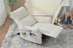 270° Power Swivel Rocker Recliner Chair for Adults, Swivel Rocking Recliner Chair,Electric Small Recliners for Small Spaces, Single Sofa Recliner for Living Room, Bedroom,RV (Fabric Gray+270°Swivel)