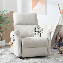 270° Power Swivel Rocker Recliner Chair for Adults, Swivel Rocking Recliner Chair,Electric Small Recliners for Small Spaces, Single Sofa Recliner for Living Room, Bedroom,RV (Fabric Gray+270°Swivel)