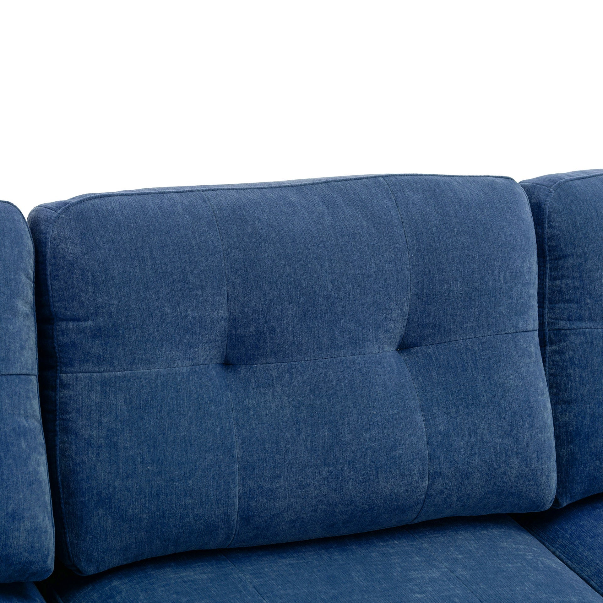 110" L-Shape Convertible Sectional Sofa Couch with Movable Ottoman for Living Room, Apartment, Office, Blue