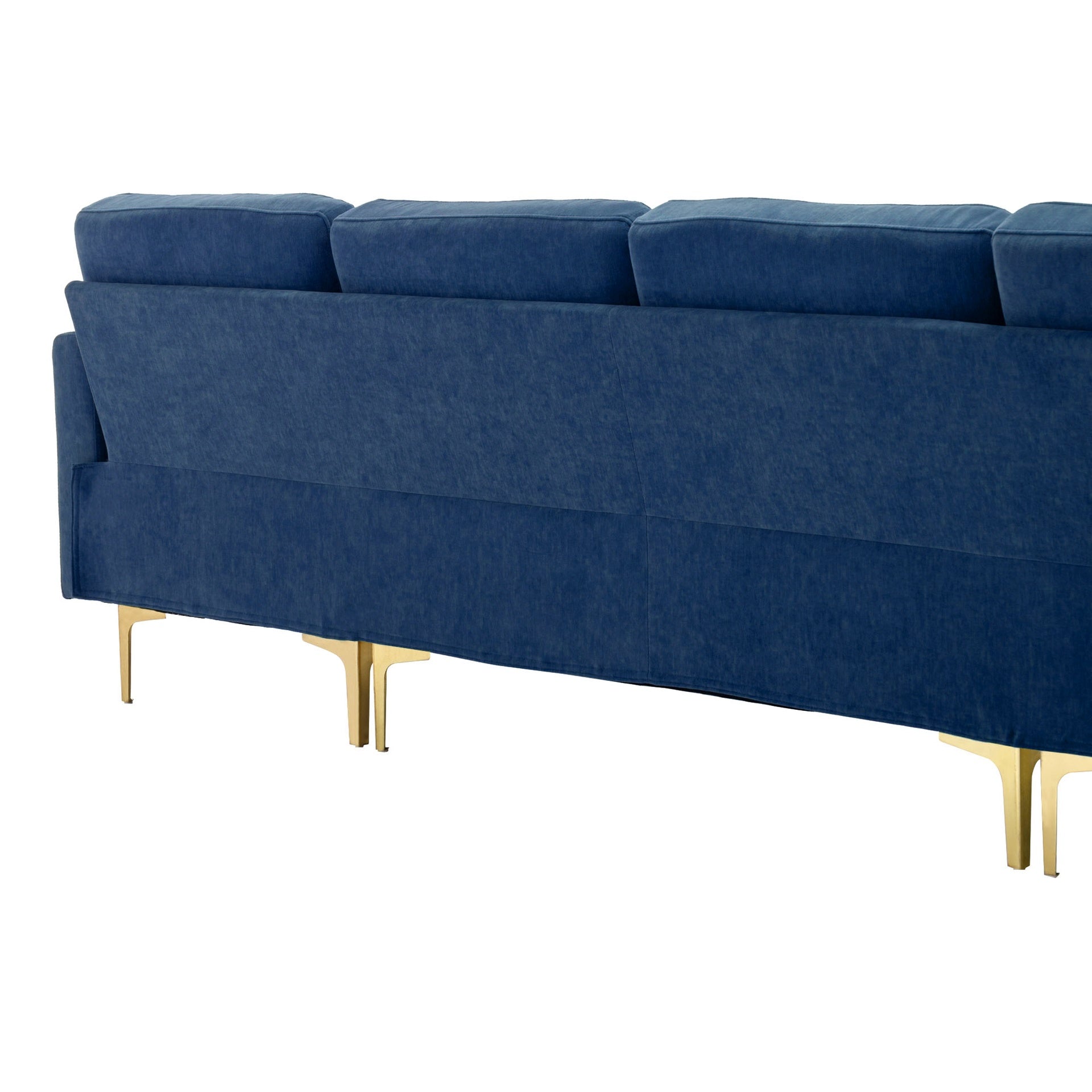 110" L-Shape Convertible Sectional Sofa Couch with Movable Ottoman for Living Room, Apartment, Office, Blue