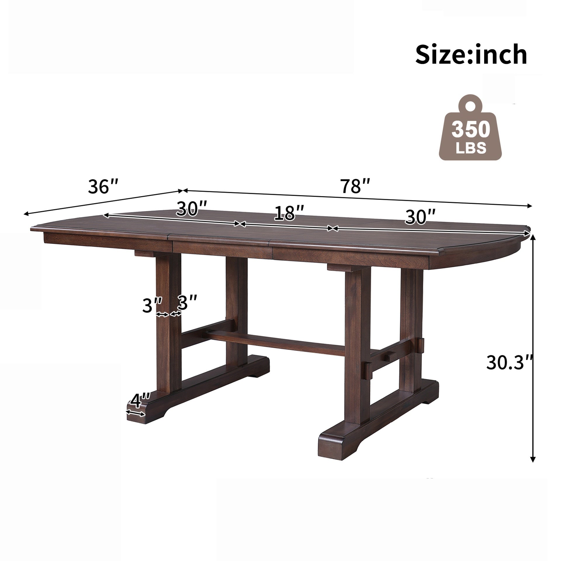 60"-78" Extendable Dining Table, Farmhouse Wooden Kitchen Table with Removable Leaf, Large Expanding Table for 4-8 (Cherry)
